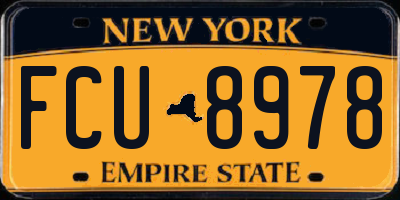 NY license plate FCU8978
