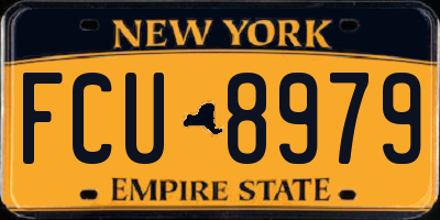 NY license plate FCU8979