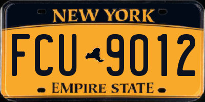NY license plate FCU9012