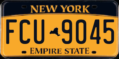 NY license plate FCU9045