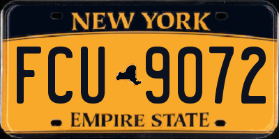 NY license plate FCU9072