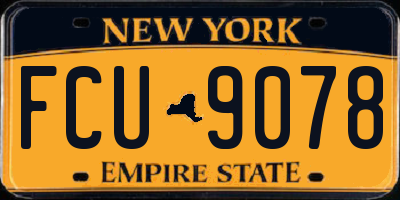 NY license plate FCU9078