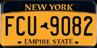 NY license plate FCU9082