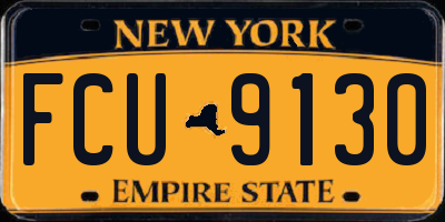 NY license plate FCU9130