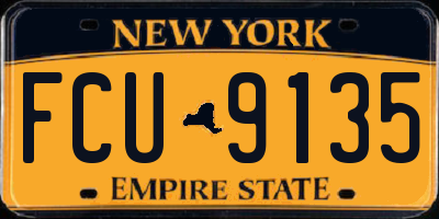 NY license plate FCU9135