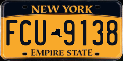NY license plate FCU9138