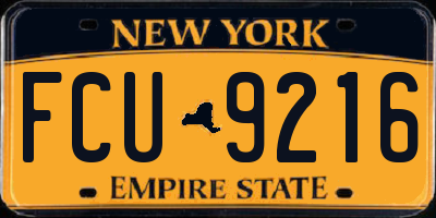 NY license plate FCU9216