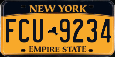 NY license plate FCU9234