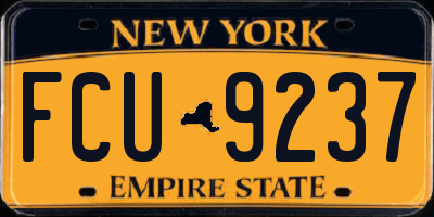 NY license plate FCU9237