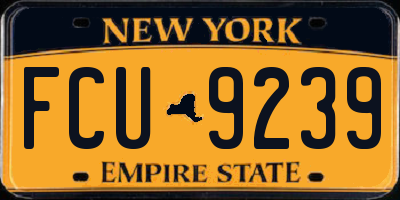 NY license plate FCU9239