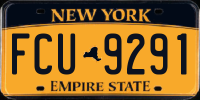 NY license plate FCU9291