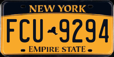 NY license plate FCU9294