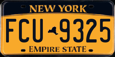 NY license plate FCU9325