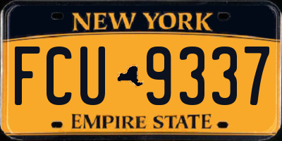 NY license plate FCU9337