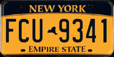 NY license plate FCU9341