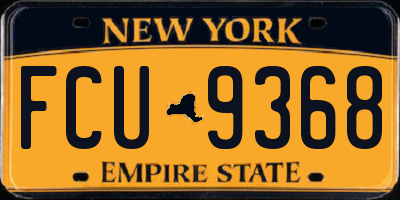 NY license plate FCU9368