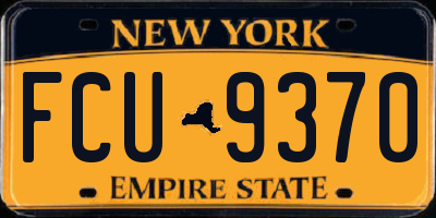 NY license plate FCU9370