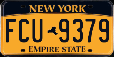 NY license plate FCU9379