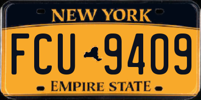 NY license plate FCU9409
