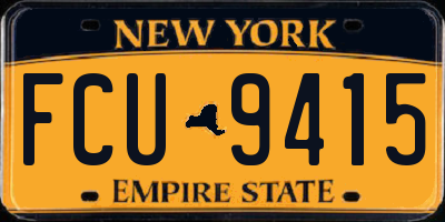 NY license plate FCU9415