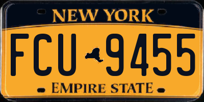 NY license plate FCU9455