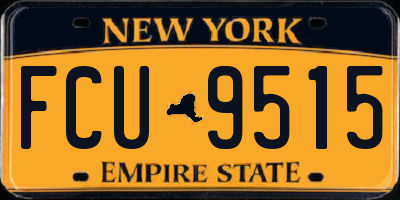 NY license plate FCU9515