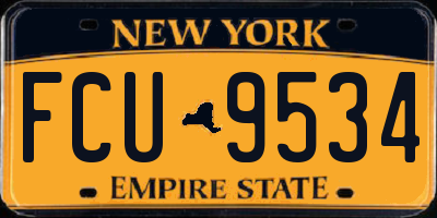 NY license plate FCU9534