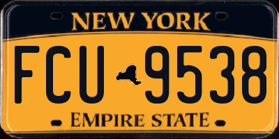 NY license plate FCU9538