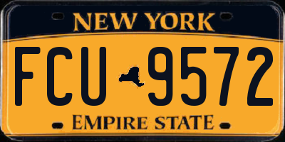 NY license plate FCU9572