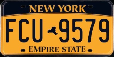 NY license plate FCU9579