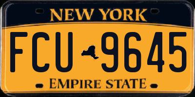 NY license plate FCU9645