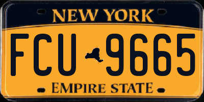 NY license plate FCU9665