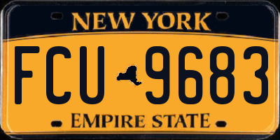 NY license plate FCU9683