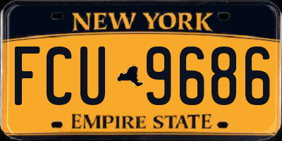 NY license plate FCU9686