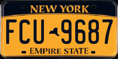NY license plate FCU9687