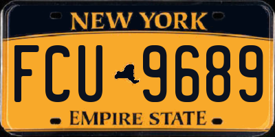 NY license plate FCU9689
