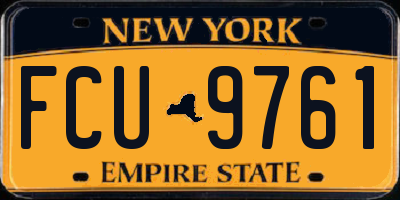 NY license plate FCU9761