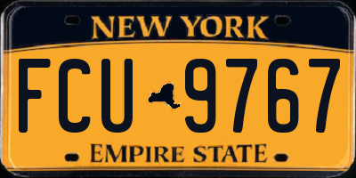 NY license plate FCU9767