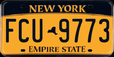 NY license plate FCU9773