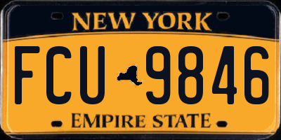 NY license plate FCU9846