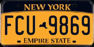 NY license plate FCU9869