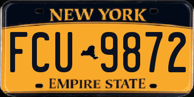 NY license plate FCU9872
