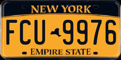NY license plate FCU9976