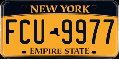 NY license plate FCU9977