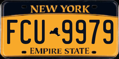 NY license plate FCU9979