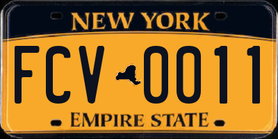 NY license plate FCV0011