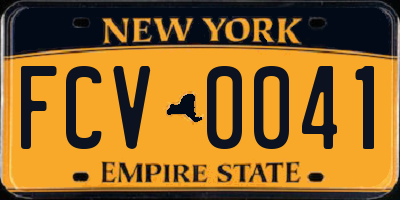 NY license plate FCV0041