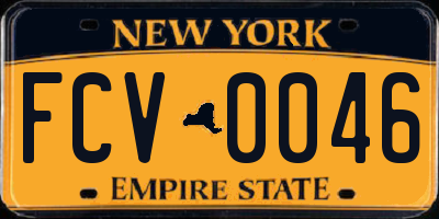 NY license plate FCV0046