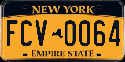NY license plate FCV0064
