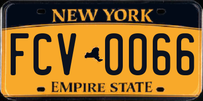 NY license plate FCV0066